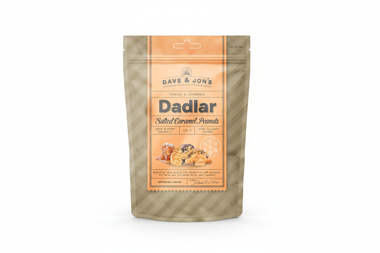DAVE & JONS Dadlar Salted Caramel Peanuts, 125 g